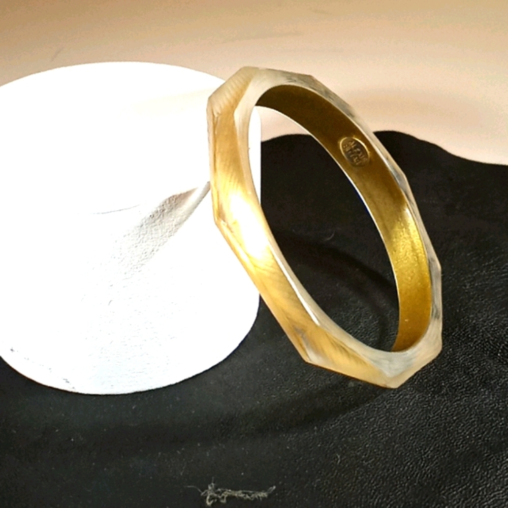 Gold Alexis bittar faceted tapered ice bangle